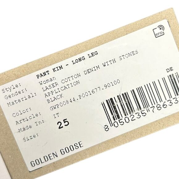 NWT Golden Goose Black Journey Kim Embellished Straight-Leg Jeans Womens 25 - Picture 9 of 15